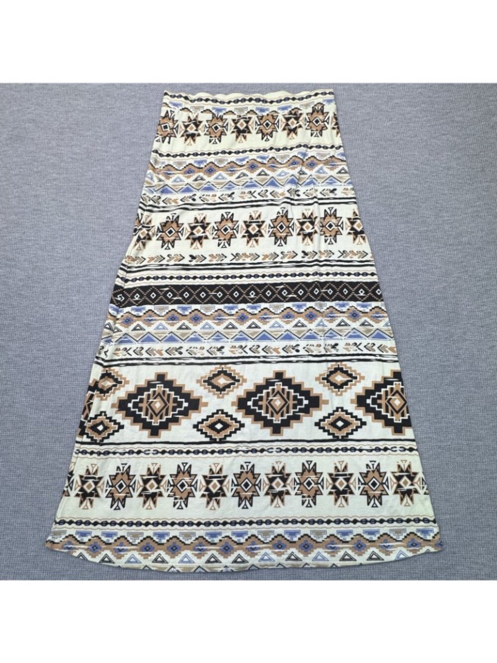 Angie Maxi A-Line Skirt Womens Size Small Light Yellow Geometric Pull On Aztec - Picture 2 of 15